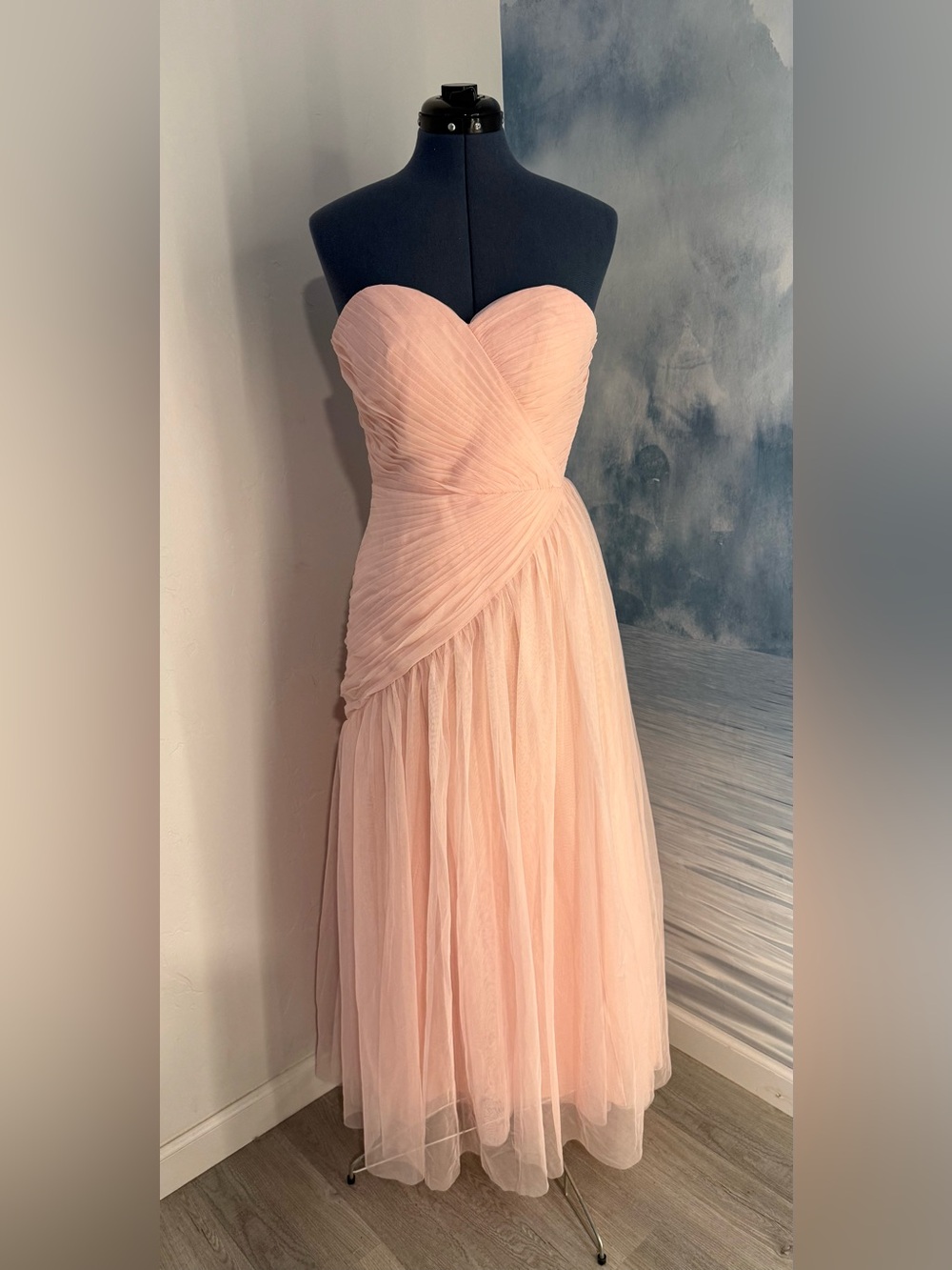 Romantic Strapless Blush Tulle Dress #412